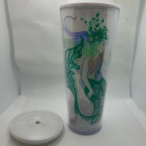 Starbucks Mermaid Tumbler with Green and Purple Design